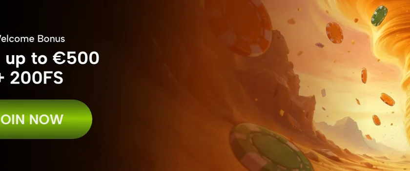 Tornadoboomz — 100% bis zu 500 € + 200 Freispiele